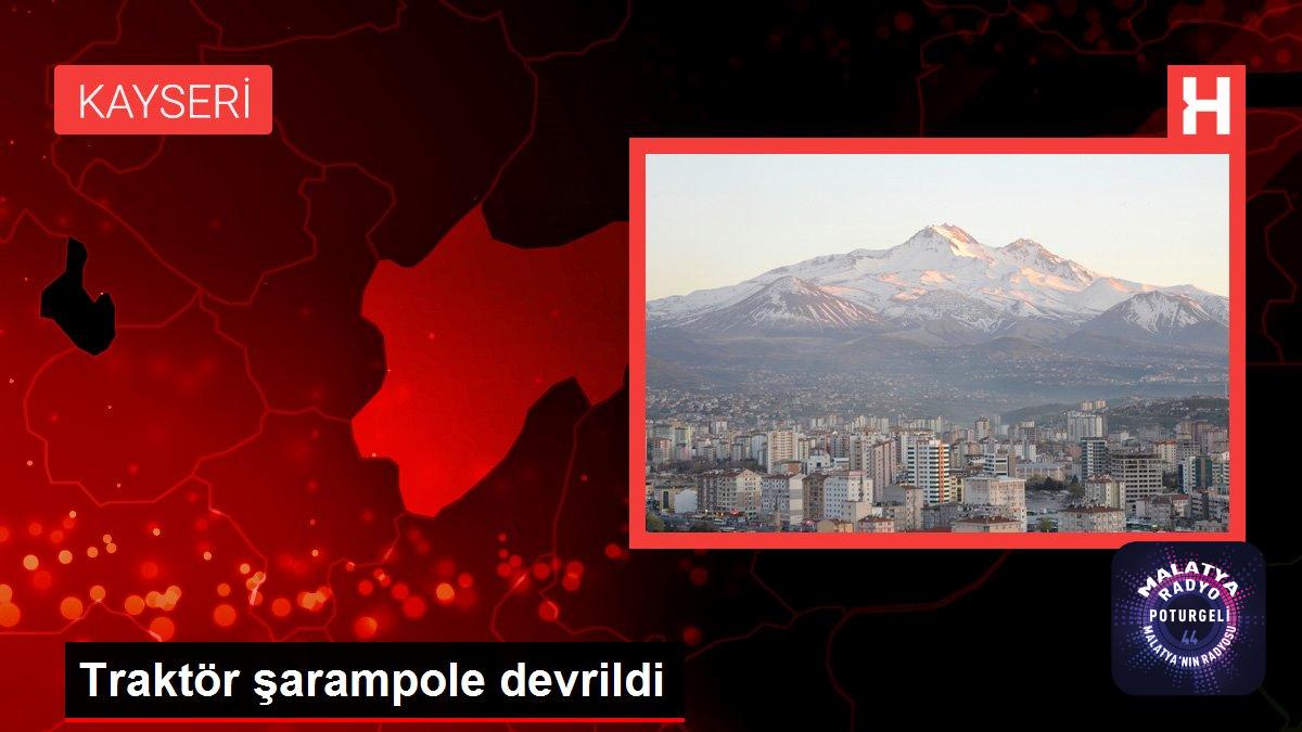 Traktör şarampole devrildi