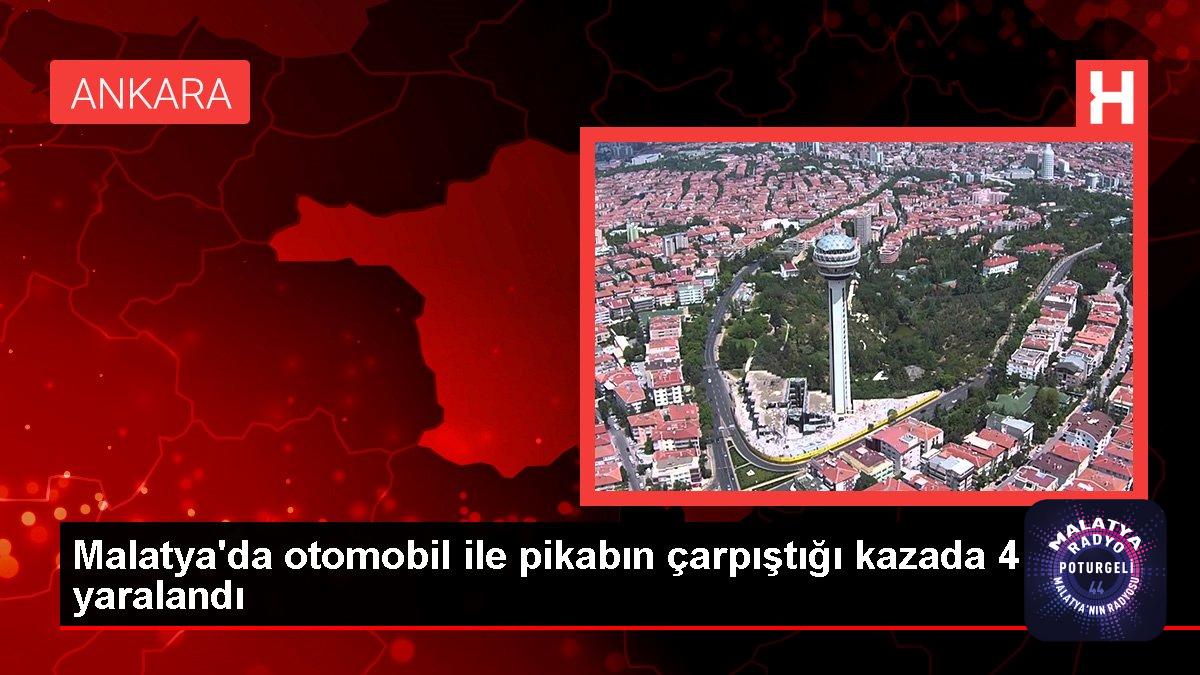 Son Dakika | Malatya’da otomobil ile pikabın çarpıştığı kazada 4 kişi yaralandı