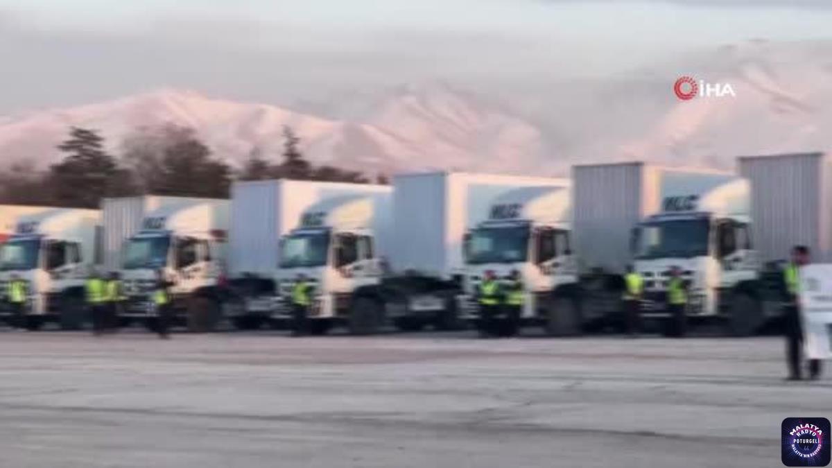 Pakistan’dan gelen deprem yardım mallarını taşıyan tır konvoyu Malatya’ya ulaştı