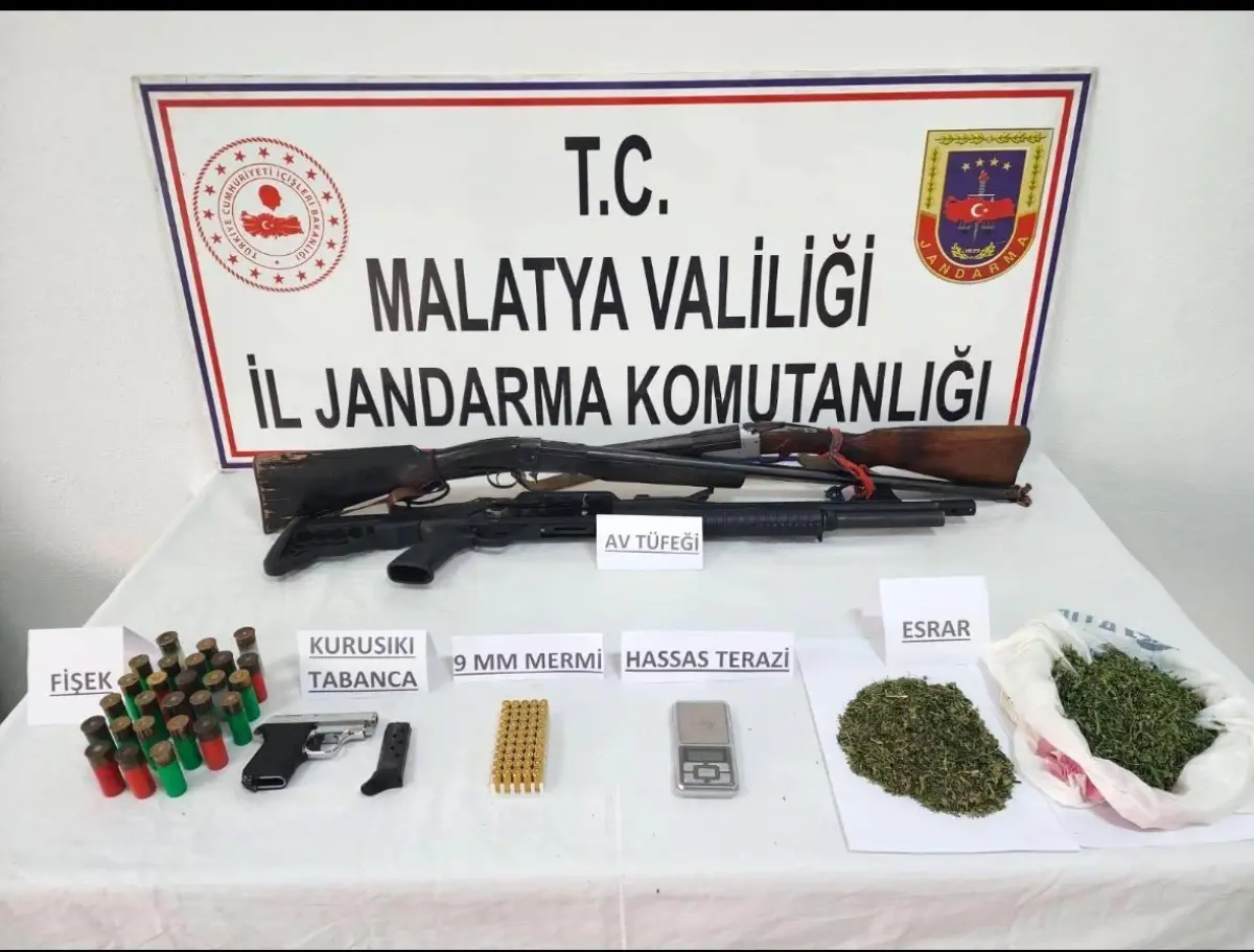 Malatya’da Uyuşturucu ve Kaçak Silah Operasyonu